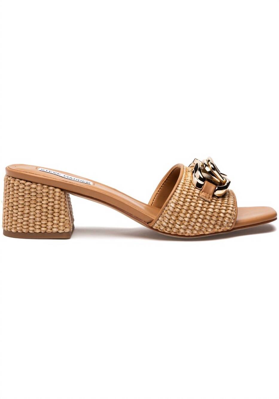 NEW STEVE MADDEN women's santana block heel in raffia - Picture 3 of 5